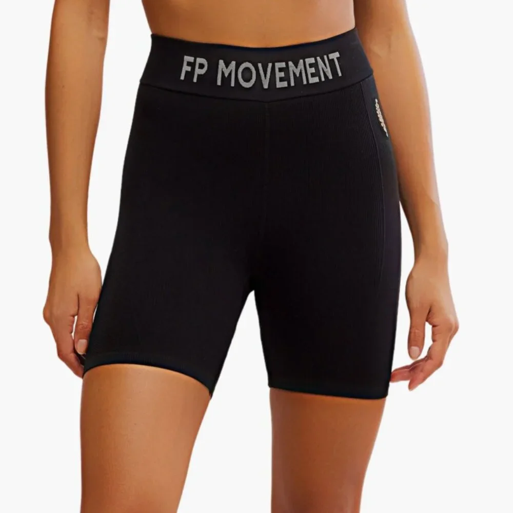 NWOT Free People X FP Movement Long Haul Bike Shorts Black XS/S